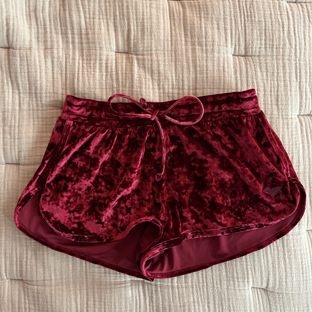Like-New Victoria's Secret PINK Crushed Velvet Sleep Shorts